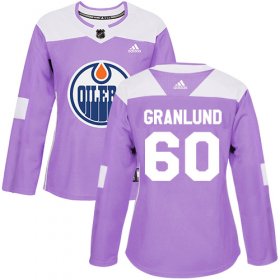 Wholesale Cheap Adidas Oilers #60 Markus Granlund Purple Authentic Fights Cancer Women\'s Stitched NHL Jersey