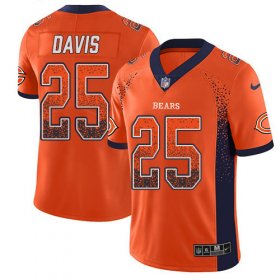 Wholesale Cheap Nike Bears #25 Mike Davis Orange Alternate Men\'s Stitched NFL Limited Rush Drift Fashion Jersey
