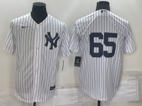 Wholesale Cheap Men\'s New York Yankees #65 Nestor Cortes White No Name Stitched MLB Nike Cool Base Jersey
