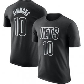 Cheap Men\'s Brooklyn Nets #10 Ben Simmons Black 2022-23 Statement Edition Name & Number T-Shirt