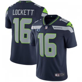 Wholesale Cheap Men\'s Seattle Seahawks 2022 #16 Tyler Lockett Navy With 1-star C Patch Vapor Untouchable Limited Stitched NFL Jersey