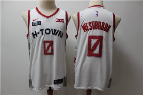 Wholesale Cheap Men\'s Houston Rockets #0 Russell Westbrook White 2020 Nike City Edition Swingman Jersey With The Sponsor Logo