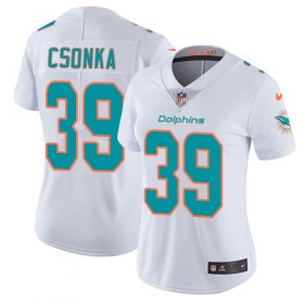 Wholesale Cheap Nike Dolphins #39 Larry Csonka White Women\'s Stitched NFL Vapor Untouchable Limited Jersey