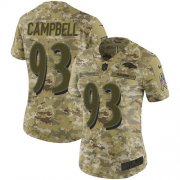 Wholesale Cheap Nike Ravens #93 Calais Campbell Camo Women's Stitched NFL Limited 2018 Salute To Service Jersey