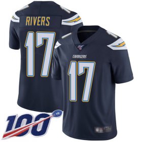 Wholesale Cheap Nike Chargers #17 Philip Rivers Navy Blue Team Color Men\'s Stitched NFL 100th Season Vapor Limited Jersey