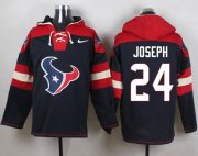 Wholesale Cheap Nike Texans #24 Johnathan Joseph Navy Blue Player Pullover NFL Hoodie