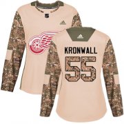 Wholesale Cheap Adidas Red Wings #55 Niklas Kronwall Camo Authentic 2017 Veterans Day Women's Stitched NHL Jersey