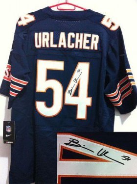 Wholesale Cheap Nike Bears #54 Brian Urlacher Navy Blue Team Color Men\'s Stitched NFL Elite Autographed Jersey