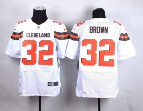 Wholesale Cheap Nike Browns #32 Jim Brown White Men\'s Stitched NFL New Elite Jersey