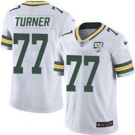 Wholesale Cheap Nike Packers #77 Billy Turner White Men\'s 100th Season Stitched NFL Vapor Untouchable Limited Jersey
