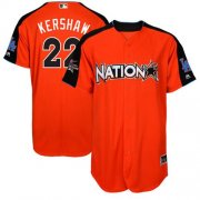 Wholesale Cheap Dodgers #22 Clayton Kershaw Orange 2017 All-Star National League Stitched Youth MLB Jersey