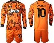 Wholesale Cheap Men 2020-2021 club Juventus away long sleeves 10 orange Soccer Jerseys1
