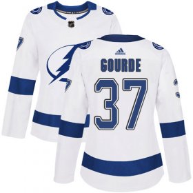 Cheap Adidas Lightning #37 Yanni Gourde White Road Authentic Women\'s Stitched NHL Jersey