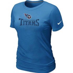 Wholesale Cheap Women\'s Nike Tennessee Titans Authentic Logo T-Shirt L.Blue