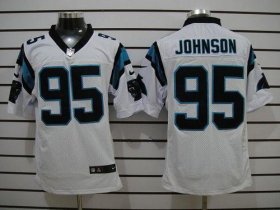 Wholesale Cheap Nike Panthers #95 Charles Johnson White Men\'s Stitched NFL Elite Jersey