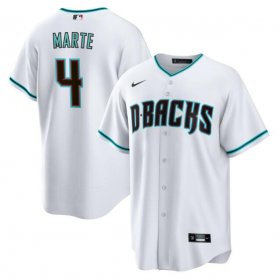 Men\'s Arizona Diamondbacks #4 Ketel Marte White Cool Base Stitched Baseball Jersey