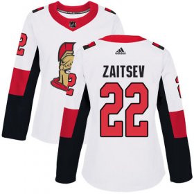 Wholesale Cheap Adidas Senators #22 Nikita Zaitsev White Road Authentic Women\'s Stitched NHL Jersey