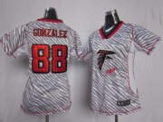 Wholesale Cheap Nike Falcons #88 Tony Gonzalez Zebra Women's Stitched NFL Elite Jersey