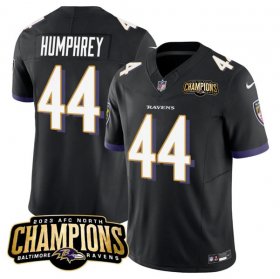 Cheap Men\'s Baltimore Ravens #44 Marlon Humphrey Black 2023 F.U.S.E. AFC North Champions Vapor Limited Football Stitched Jersey