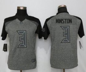 Wholesale Cheap Nike Buccaneers #3 Jameis Winston Gray Women\'s Stitched NFL Limited Gridiron Gray Jersey