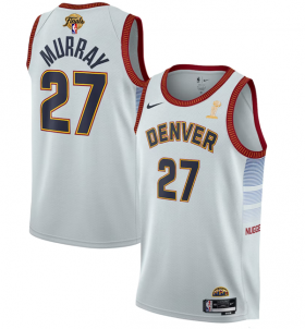 Wholesale Cheap Men\'s Denver Nuggets #27 Jamal Murray White 2023 Finals Champions Icon Edition Stitched Basketball Jersey