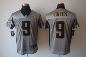Wholesale Cheap Nike Saints #9 Drew Brees Grey Shadow Men\'s Stitched NFL Elite Jersey