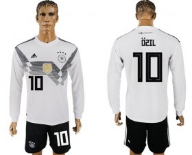 Wholesale Cheap Germany #10 Ozil White Home Long Sleeves Soccer Country Jersey