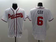 Wholesale Cheap Braves #6 Bobby Cox White Flexbase Authentic Collection Stitched MLB Jersey