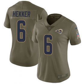 Wholesale Cheap Nike Rams #6 Johnny Hekker Olive Women\'s Stitched NFL Limited 2017 Salute to Service Jersey