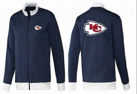 Wholesale Cheap NFL Kansas City Chiefs Team Logo Jacket Dark Blue