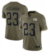 Wholesale Cheap Men's Green Bay Packers #23 Jaire Alexander 2022 Olive Salute To Service Limited Stitched Jersey