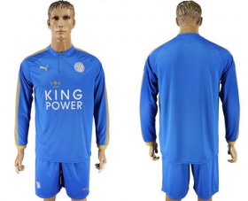 Wholesale Cheap Leicester City Blank Home Long Sleeves Soccer Club Jersey