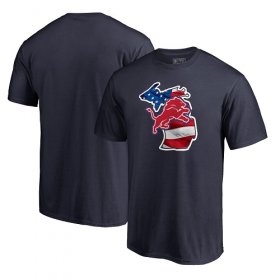 Wholesale Cheap Men\'s Detroit Lions NFL Pro Line by Fanatics Branded Navy Banner State T-Shirt
