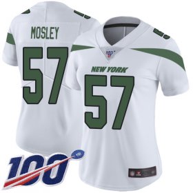 Wholesale Cheap Nike Jets #57 C.J. Mosley White Women\'s Stitched NFL 100th Season Vapor Limited Jersey