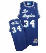 Wholesale Cheap Los Angeles Lakers #34 Shaquille O'neal Blue Swingman Throwback Jersey
