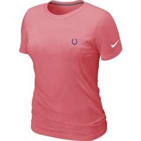 Wholesale Cheap Women\'s Nike Indianapolis Colts Chest Embroidered Logo T-Shirt Pink