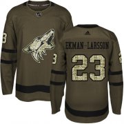 Wholesale Cheap Adidas Coyotes #23 Oliver Ekman-Larsson Green Salute to Service Stitched Youth NHL Jersey