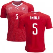Wholesale Cheap Switzerland #5 Akanji Home Soccer Country Jersey