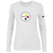 Wholesale Cheap Women's Nike Pittsburgh Steelers Of The City Long Sleeve Tri-Blend NFL T-Shirt White