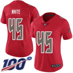 Wholesale Cheap Nike Buccaneers #45 Devin White Red Women\'s Stitched NFL Limited Rush 100th Season Jersey
