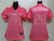 Wholesale Cheap Nike Vikings #28 Adrian Peterson Pink Sweetheart Women's NFL Game Jersey