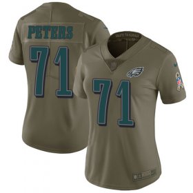 Wholesale Cheap Nike Eagles #71 Jason Peters Olive Women\'s Stitched NFL Limited 2017 Salute to Service Jersey