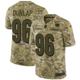 Wholesale Cheap Nike Bengals #96 Carlos Dunlap Camo Men\'s Stitched NFL Limited 2018 Salute To Service Jersey