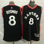 Wholesale Cheap Men's Toronto Raptors #8 Bismack Biyombo Black With Red New NBA Rev 30 Swingman Jersey