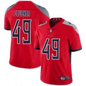 Wholesale Cheap Nike Titans #49 Nick Dzubnar Red Men\'s Stitched NFL Limited Inverted Legend Jersey