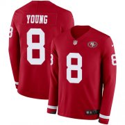 Wholesale Cheap Nike 49ers #8 Steve Young Red Team Color Men's Stitched NFL Limited Therma Long Sleeve Jersey