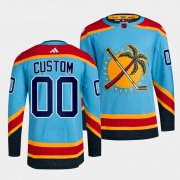 Wholesale Cheap Men's Florida Panthers Custom Blue 2022 Reverse Retro Stitched Jersey