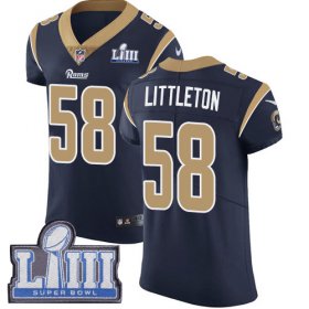 Wholesale Cheap Nike Rams #58 Cory Littleton Navy Blue Team Color Super Bowl LIII Bound Men\'s Stitched NFL Vapor Untouchable Elite Jersey