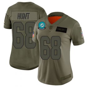Wholesale Cheap Nike Dolphins #68 Robert Hunt Camo Women\'s Stitched NFL Limited 2019 Salute To Service Jersey
