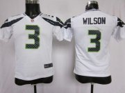 Wholesale Cheap Nike Seahawks #3 Russell Wilson White Youth Stitched NFL Elite Jersey